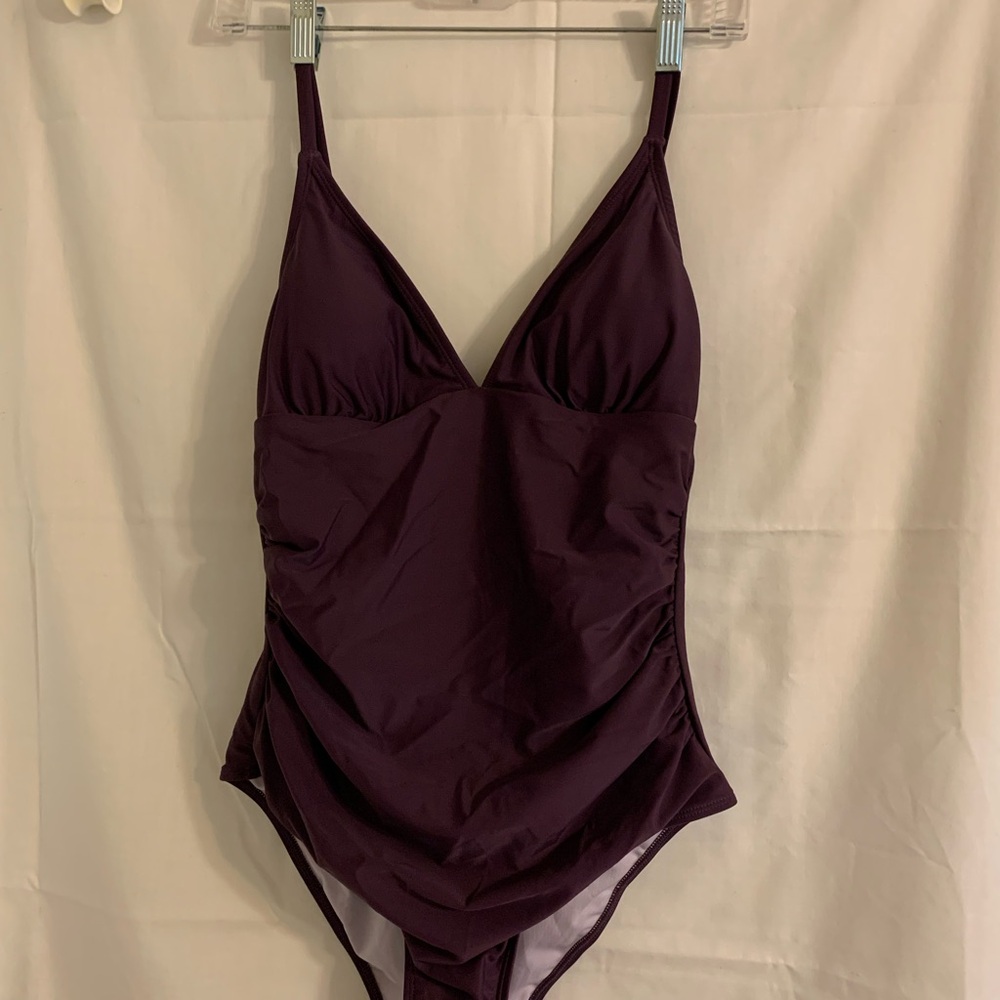 Elegant Plum One-Piece Swimsuit